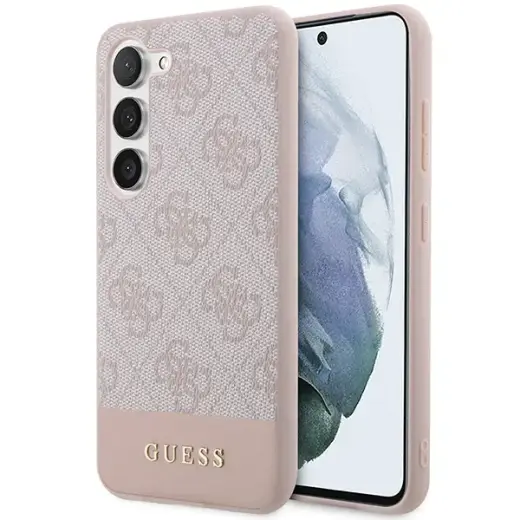 Guess GUHCS23SG4GLPI S23 S911 różowy|pink hard case 4G Stripe Collection