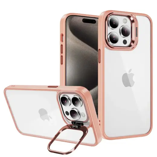 Tel Protect Kickstand maciņš (maciņš + kameras stikls) ar statīvu telefonam iPhone 11 Pro Max rozā