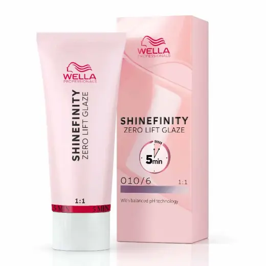 Wella Shinefinity Zero Lift Glaze - Professional Hair Dye, 60 Ml 010/6 Transparent | Lawendowy Błysk