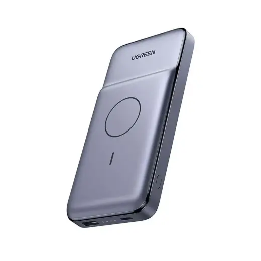 Powerbank with inductive charging UGREEN PB195, 10000mAh, 20W+10W, USB + USB-C (Silver)