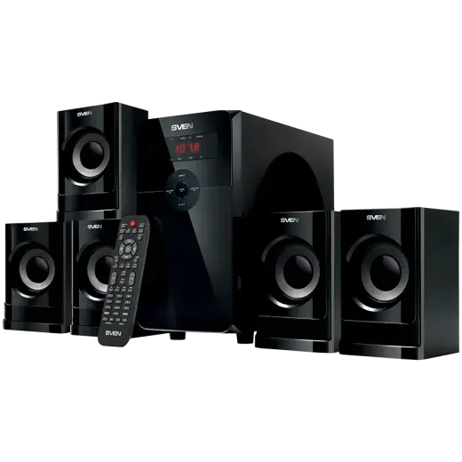Speakers SVEN HT-201, black (80W, Bluetooth, FM, USB/SD, Display, RC unit)