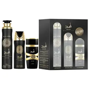 Lattafa Perfumes Asad Dárková sada EDP 100 ml, deospray 200 ml a osvěžovač vzduchu 300 ml 100ml