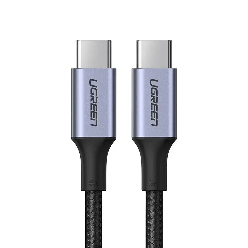 Ugreen US316 70427 datu pārraides un uzlādes vads | USB-C uz USB-C | PD, QC, FCP | 100W | 1m | pelēks