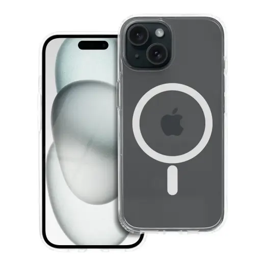 Forcell F-Protect Clear Hybrid telefoni ümbris MagSafe toega iPhone 15 läbipaistev