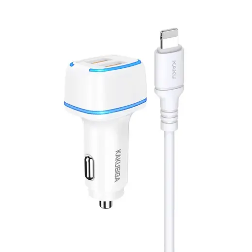KAKU KSC-528 Shengyu car charger | 14W | USB-A, Lightning | with Lightning cable included | white