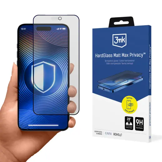 3mk HardGlass Matt Max Privacy tempered glass for phone iPhone 18 Pro (privacy effect)