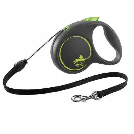 Inerces pavada suņiem – Trixie Flexi BLACK DESIGN, cord leash, M: 5 m (20kg)