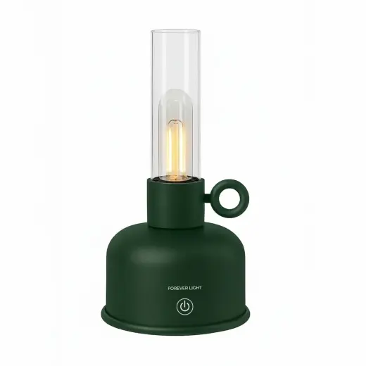 Forever Light Vintage Petroleum LED Lamp FLR-04 Bottle Green