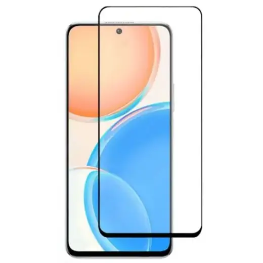 Fusion full glue 5D aizsargstikls pilnam ekrānam Huawei Honor X8 melns