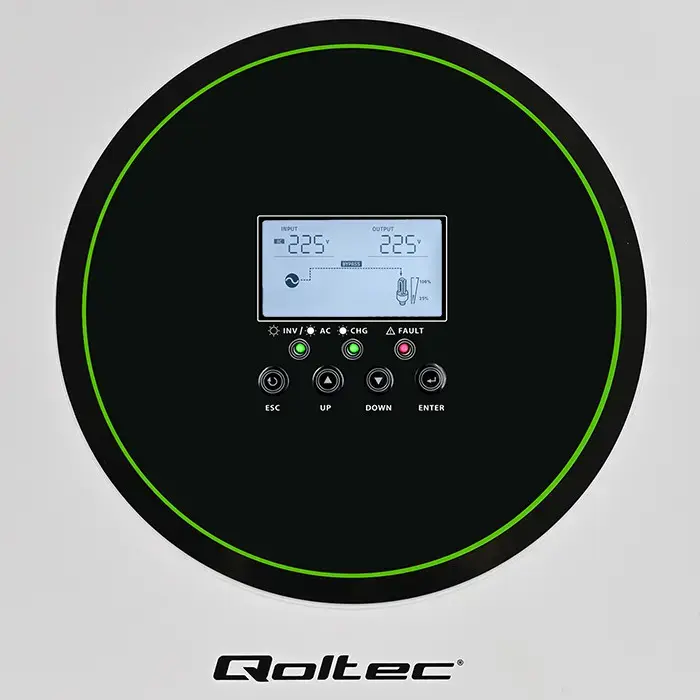 Qoltec Hybrid Solar Inverter Off-Grid 6200W | 120A | 48V| MPPT | BMS | AGM GEL LiFePO4 |  Wi-Fi option | Sinus | Power factor 1.0