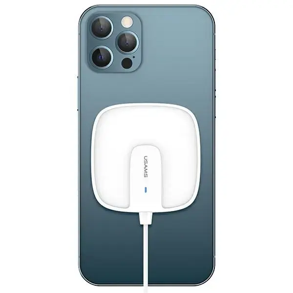USAMS US-CD159 W1 juhtmevaba laadija | Qi | Ühildub MagSafe'iga | 15W | valge
