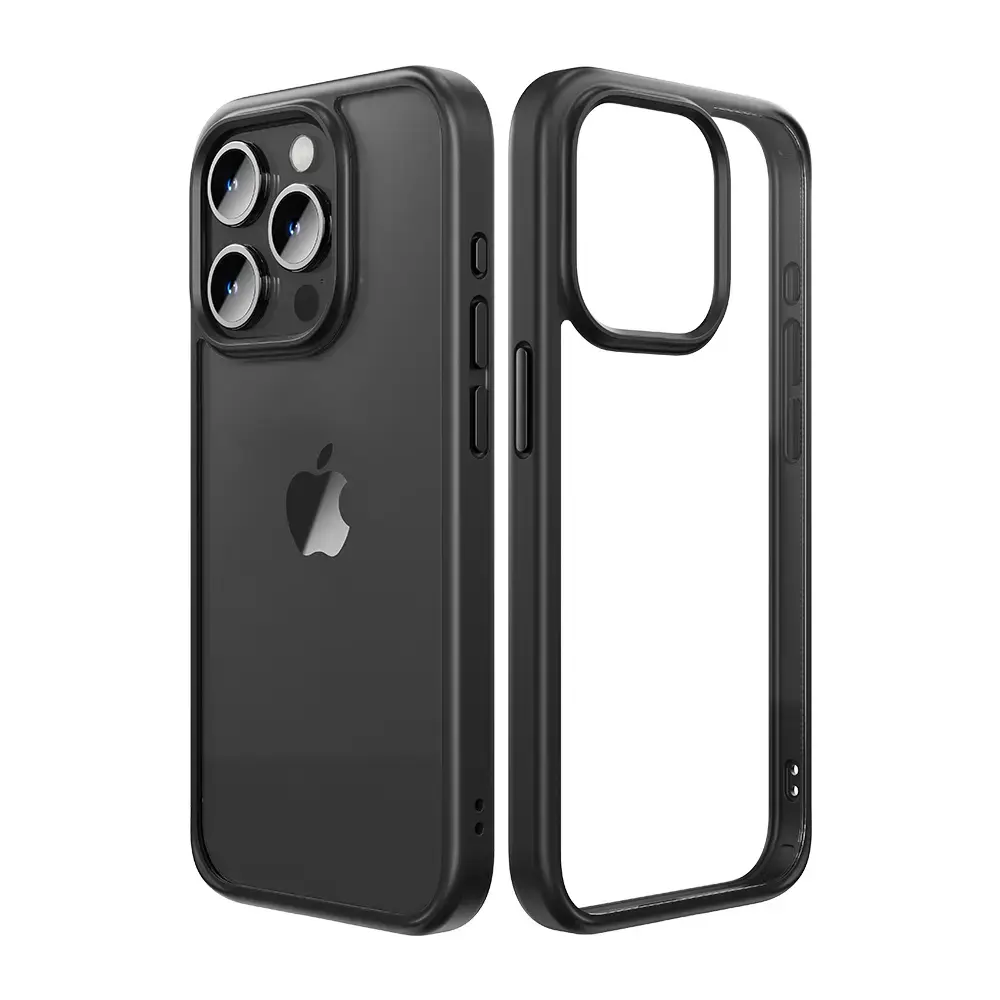 Rock Guard Series Magnetic Case for Iphone 15 transparent-black