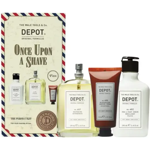 Set Depot: 400 Shave Specifics No. 402, Essential Oils, Soothing, Pre & Post Shaving Fluid, 100 ml + 400 Shave Specifics No. 405, Allantoin, Moisturizing, Shaving Cream, 125 ml + 400 Shave Specifics No. 407, Pro-Vitamin B5, Restoring & Refreshing, After-Shave Lotion, 100 ml