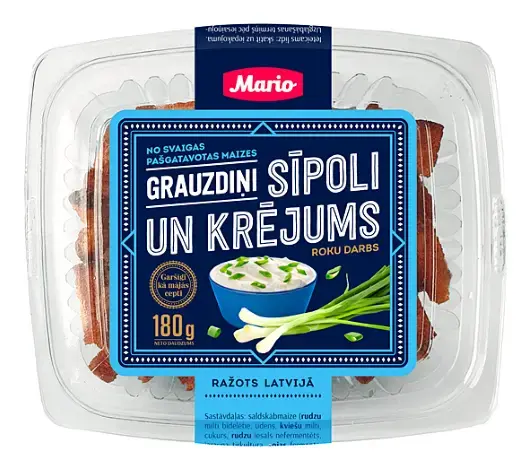 Grauzdiņi MARIO, ar sīpolu un krējuma garšu, 180g