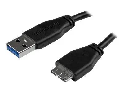 StarTech.com 0.5m 20in Slim USB 3.0 A to Micro B Cable M|M - Mobile Charge Sync USB 3.0 Micro B Cable for Smartphones and Tablets (USB3AUB50CMS) - USB cable - 50 cm