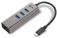 i-tec USB C Metal 3 port HUB Gigabit Ethernet 1x USB C to RJ-45 3x USB 3.0 LED