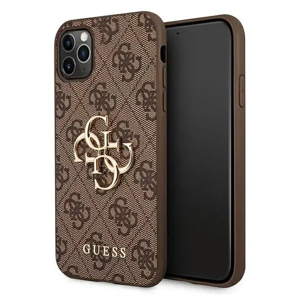 Guess GUHCN654GMGBR iPhone 11 Pro Max brązowy|brown hardcase 4G Big Metal Logo