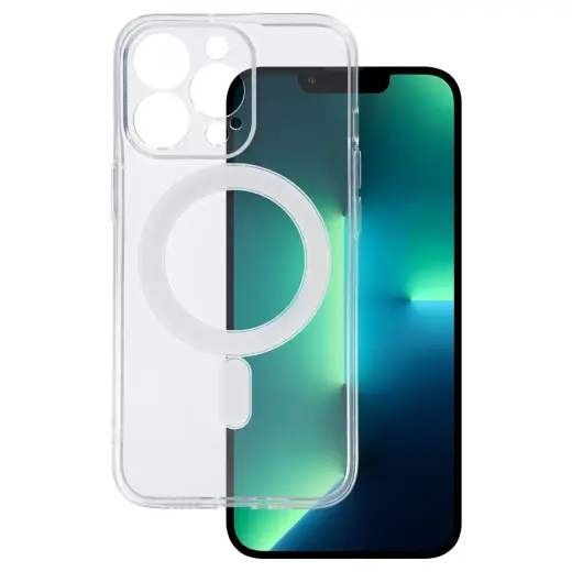 TEL PROTECT MagSilicone telefoni ümbris MagSafe toega iPhone 13 Pro Max läbipaistev