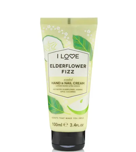 I Love, Signature Collection, Hydrating, Hand & Nail Cream, Elderflower Fizz, 100 ml