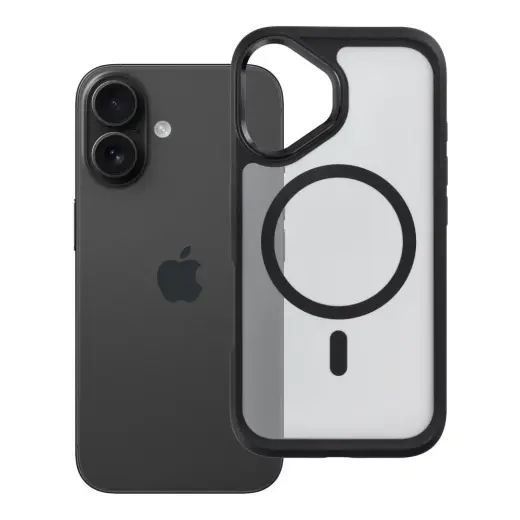 Forcell F-Protect Smoke Hybrid Premium maciņš ar MagSafe atbalstu telefonam iPhone 16 melns