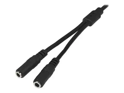 StarTech.com 3.5mm Audio Extension Cable - Slim Audio Splitter Y Cable and Headphone Extender - Male to 2x Female AUX Cable (MUY1MFFS) - audio splitter - 20 cm