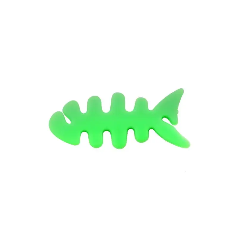 Fish-shaped headphone cable wrap - green