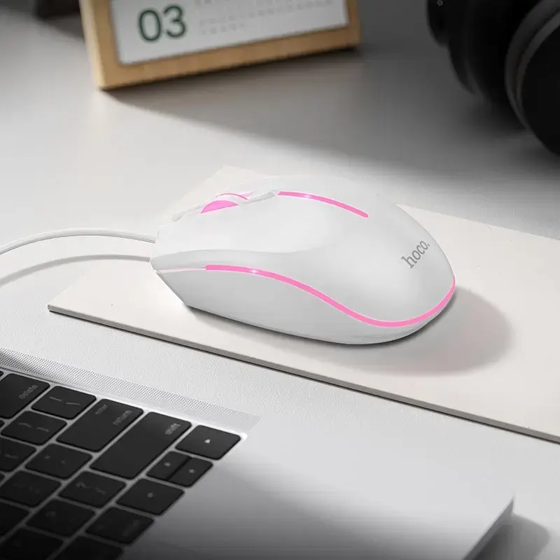 Wire gaming mouse Hoco USB A 2400 dpi GM37 white