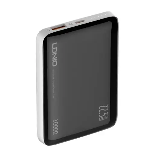 LDNIO PQ25 external battery (powerbank) | 10000 mAh | 22.5W | USB-C, USB-A | black