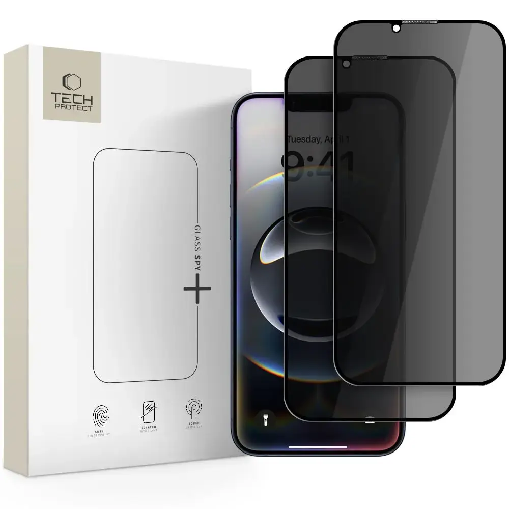 Tech-Protect Glass Spy+ 2-Pack ekrāna aizsargstikls iPhone 13 | 13 Pro | 14 | 16E Privacy