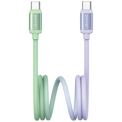 USAMS SJ756 провод для передачи данных и зарядки | USB-C на USB-C | 60W | 1.2м | зеленый
