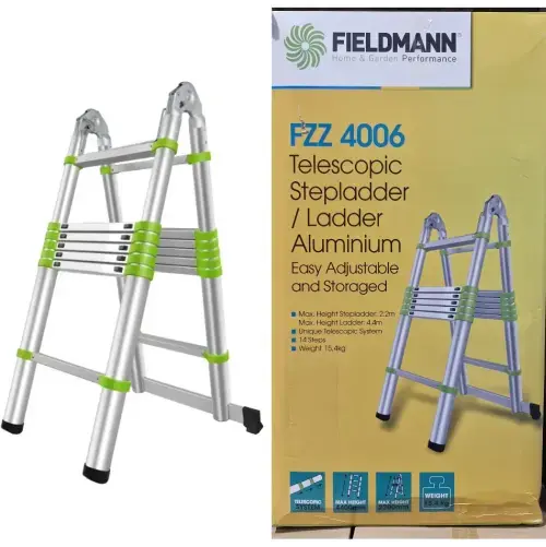 Fieldmann FZZ 4006 Teleskopiskās kāpnes 4,4m (Bojāts iepakojums)