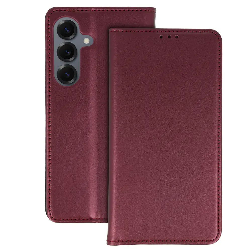 Smart Magneto Case for Samsung Galaxy S25 burgundy