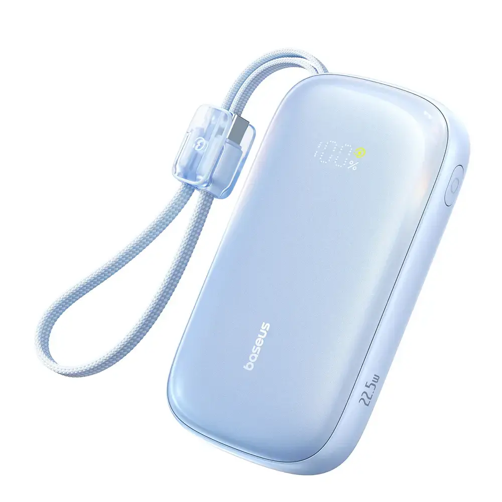 Baseus EnerFill FC21 Qpow3 Ultra ārējais akumulators (powerbank) | 20 000 mAh | 22.5W | PD, QC | USB-C, USB-A, Lightning | LED ekrāns | zils