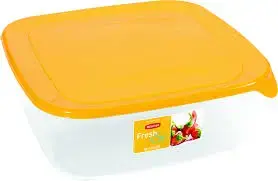 Контейнер для продуктов квадратный 2,9л Fresh&Go желтый