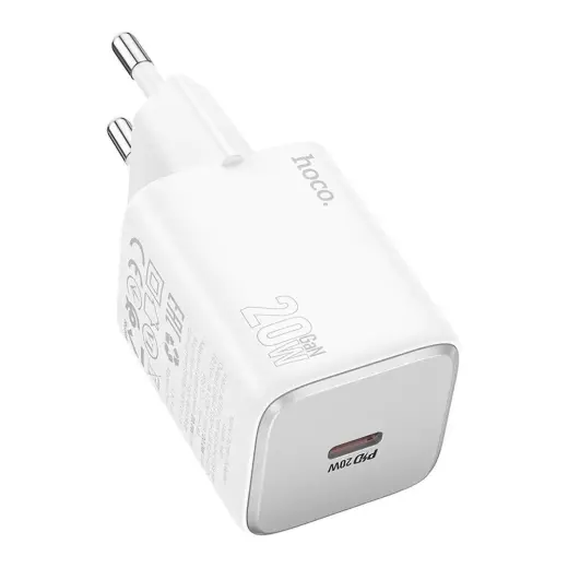 HOCO N40 tīkla lādētājs | 20W | PD, QC | USB-C | balts