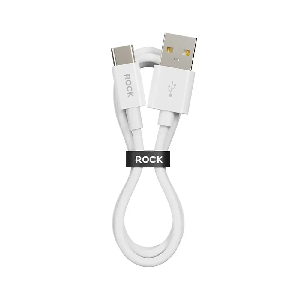 Rock Cable P8 Basic Series data transfer and charging cable | USB-A to USB-C | 27W | 1m | white