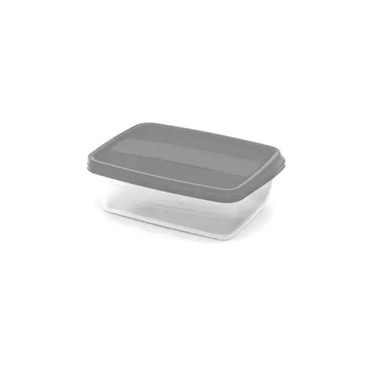 Rectangular food container set 2x1.75L Vedo transparent gray