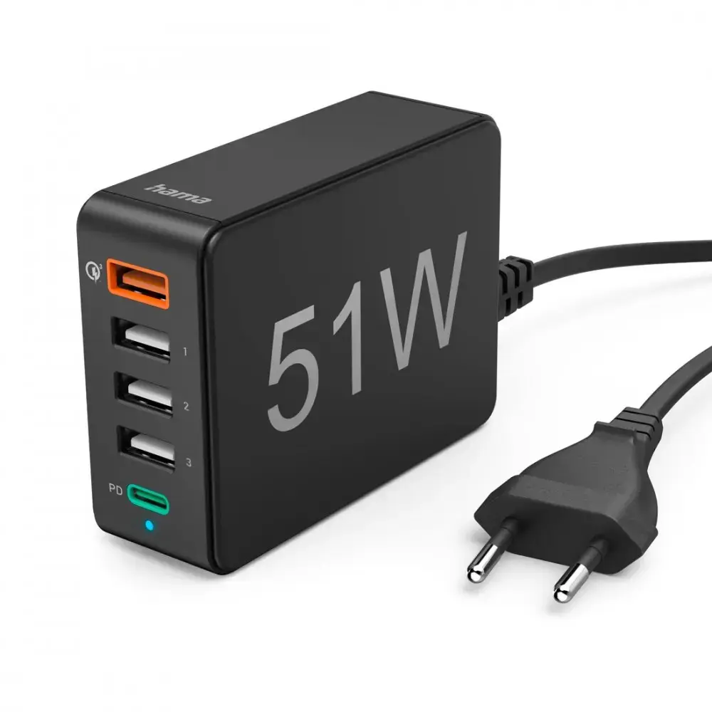 Charging station 51W 5 -way QC|PD