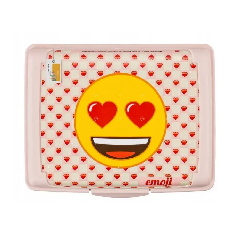Pārtikas uzglabāšanas trauks deco-click-box mini 0,5L Carla "Emoji Hearts" 17x13x3,5cm rozā