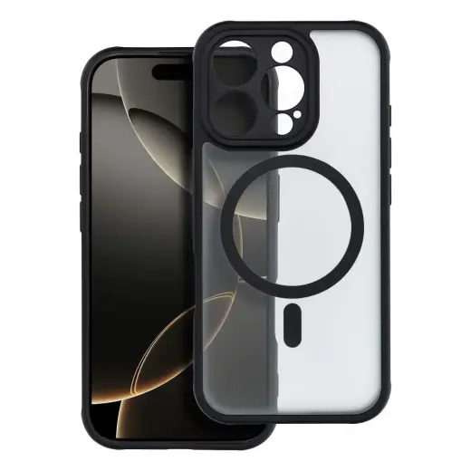 FULL MATTE MAG COVER telefono dėklas su MagSafe palaikymu iPhone 16 Pro juodas