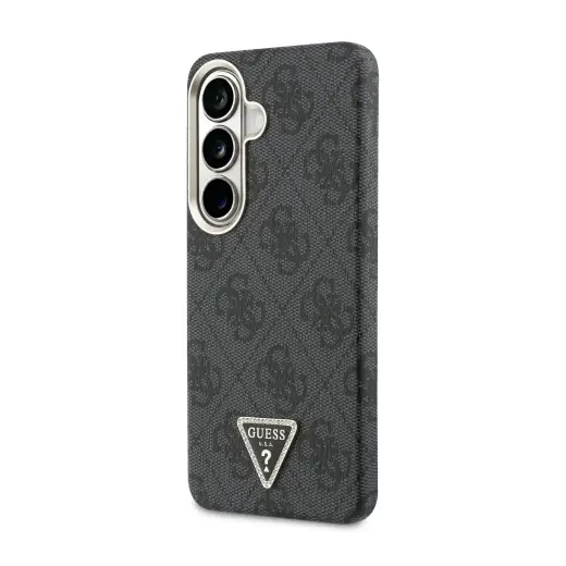 Guess PU Leather 4G Strass Triangle Logo Gold Frame telefoni ümbris Samsung Galaxy S26 (S942) must