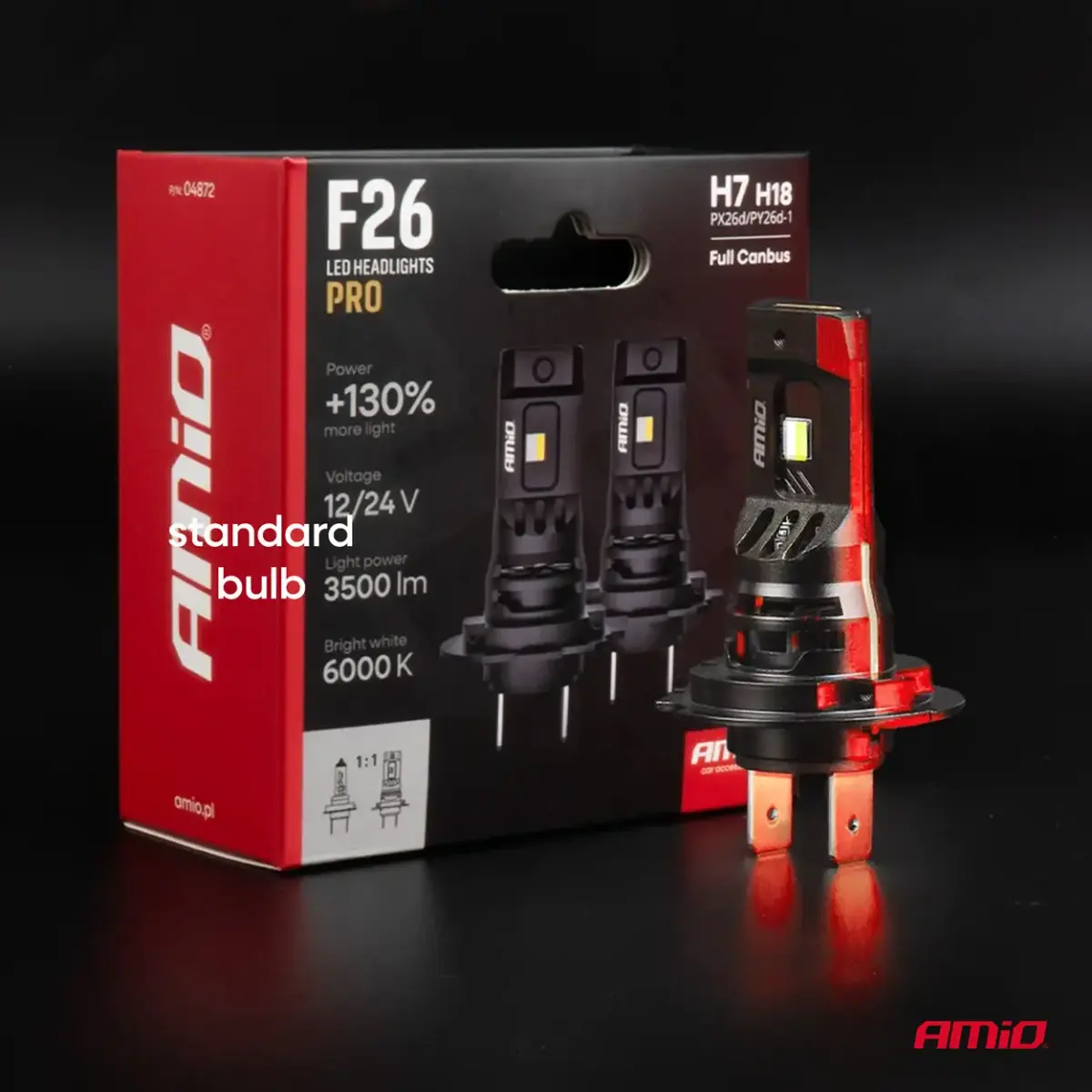 LED Headlights Serie F26 PRO LumiTec LIMITED +130% DUO FULL CANBUS H7 H18 12V 24V AMIO-04872