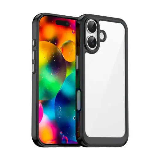 Outer Space telefono dėklas iPhone 17 juodas skaidrus