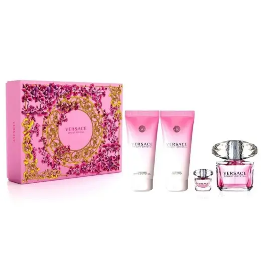 Set Versace: Bright Crystal, Eau De Toilette, For Women, 90 ml + Bright Crystal, Hydrating, Body Lotion, 100 ml + Bright Crystal, Shower Gel, 100 ml
