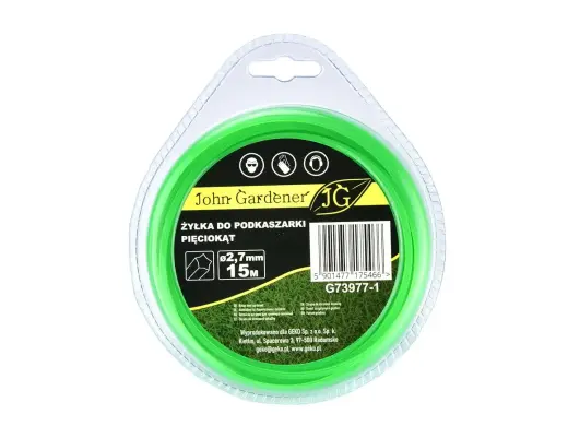 Pentagoninė nailoninė trimerio vala 2.7mm x 15m