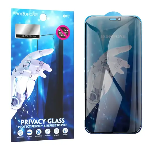 Borofone Tempered glass BF7 Diamond Armor Full Screen Anti-spy for Iphone 12 Pro Max - 10 pieces