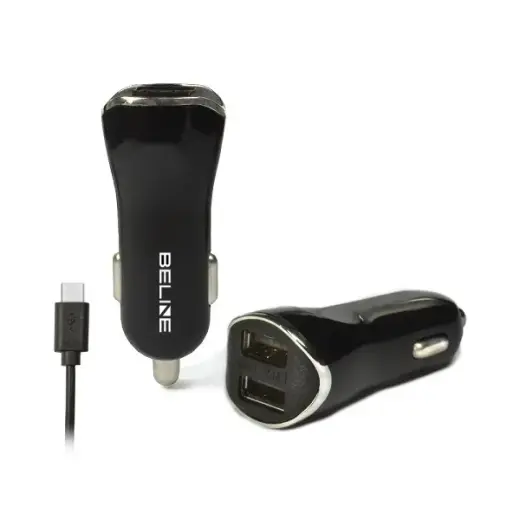 Beline automašīnas lādētājs | 10.5W | USB-C, USB-A | ar USB-C vadu komplektā | melns