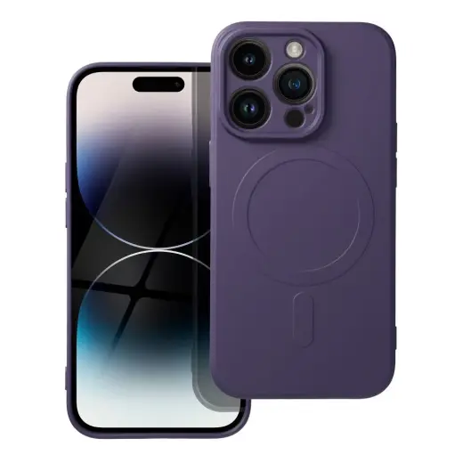 Silicone Mag Cover maciņš ar MagSafe atbalstu telefonam iPhone 14 Pro violets