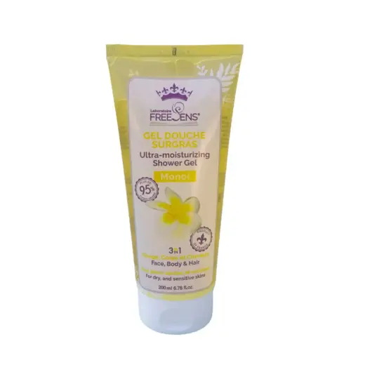 Laboratoire Freesens, Freesens, Monoi, Cleansing & Softening, Shower Gel, Face, Body & Hair, Dry & Sensitive, 200 ml