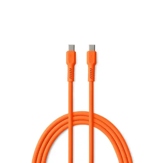 COLORUM CK60-CC-10 datu pārraides un uzlādes vads | USB-C to USB-C | 15W | 1.8m | oranžs